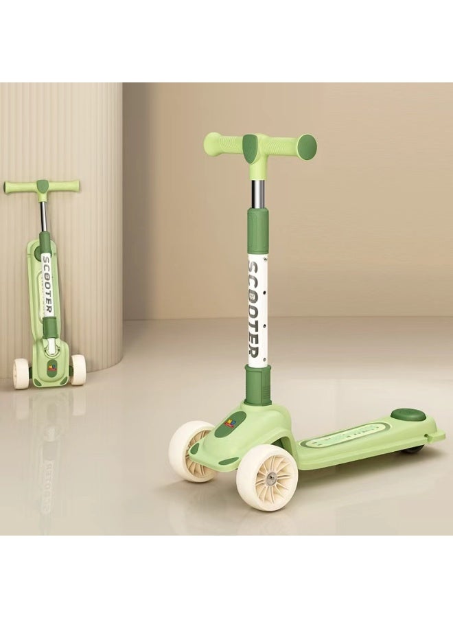 Mini Treasures Foldable Baby Scooter Kick Scooter for Kids Adjustable 3 Wheel Scooter with LED Light Wheels and Detachable Seat Toddler Travel Scooter with Widened Non-Slip Deck - Image 3